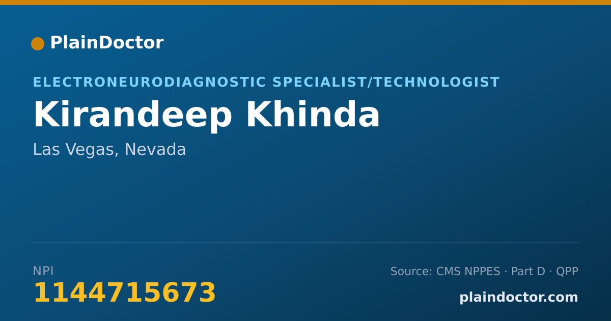 Shareable card for Kirandeep Khinda - Electroneurodiagnostic Specialist/Technologist, Las Vegas, NV