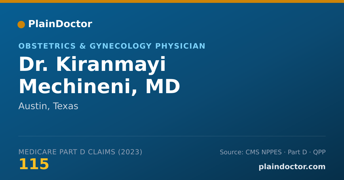 Shareable card for Kiranmayi Mechineni, MD - Obstetrics & Gynecology Physician, Austin, TX