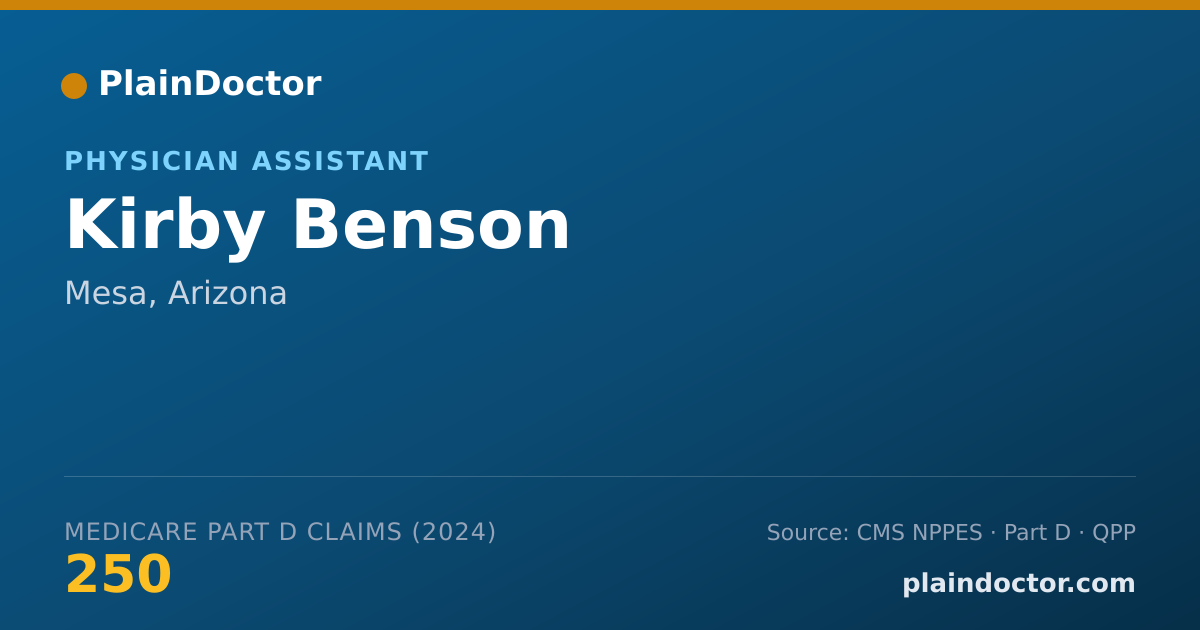 Shareable card for Kirby Benson - Physician Assistant, Mesa, AZ