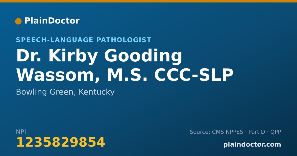 Shareable card for Kirby Gooding Wassom, M.S. CCC-SLP - Speech-Language Pathologist, Bowling Green, KY