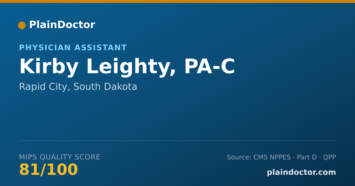 Shareable card for Kirby Leighty, PA-C - Physician Assistant, Rapid City, SD