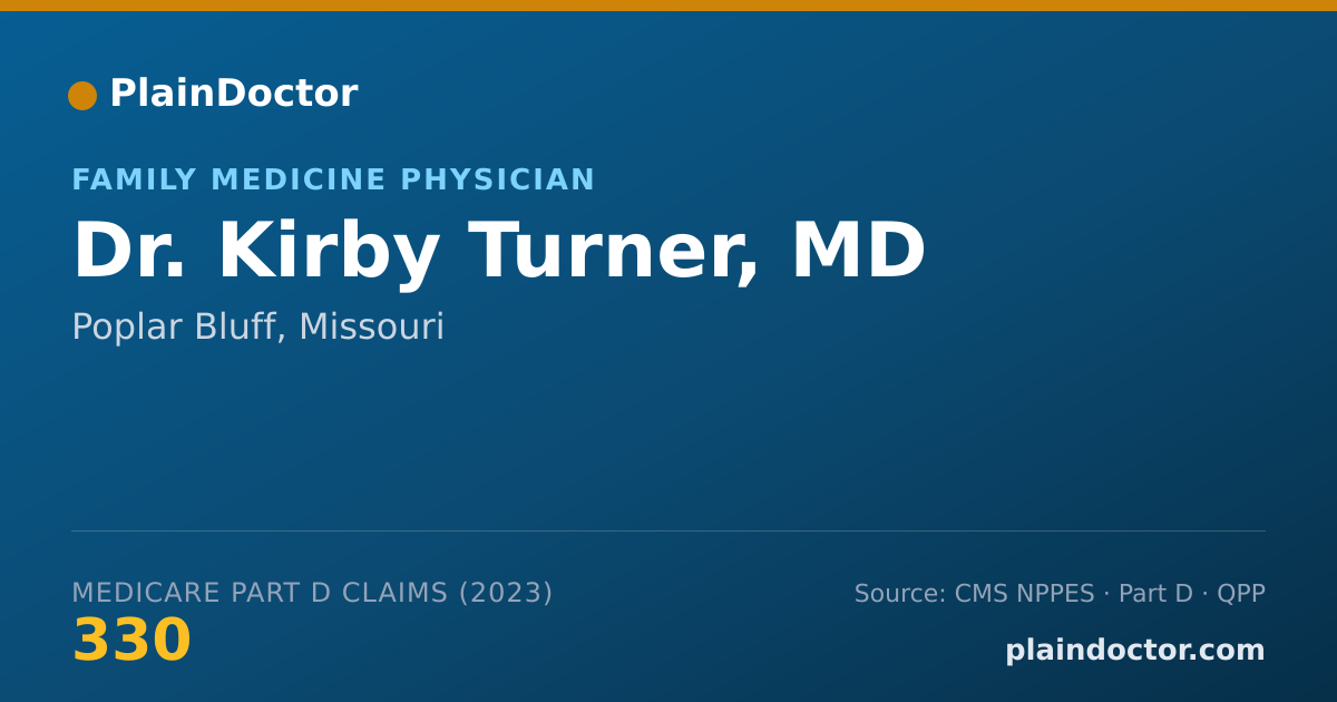 Shareable card for Kirby Turner, MD - Family Medicine Physician, Poplar Bluff, MO