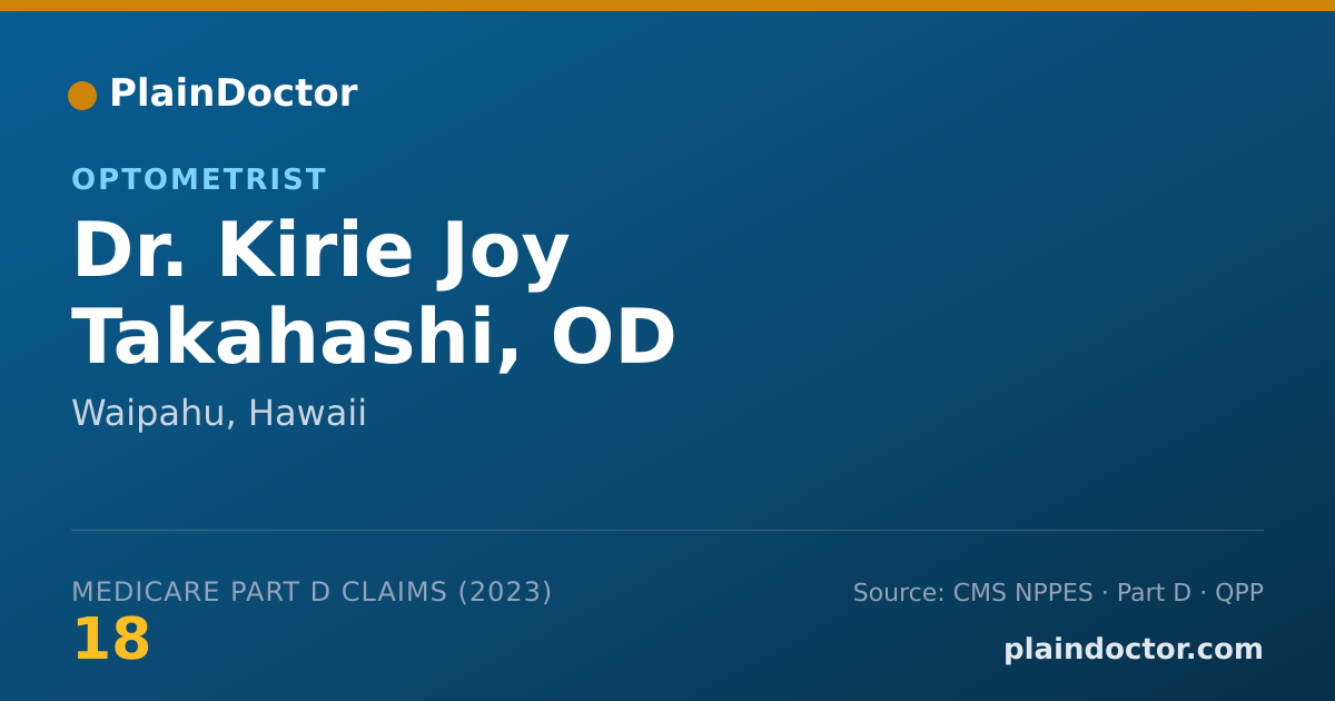 Shareable card for Kirie Joy Takahashi, OD - Optometrist, Waipahu, HI