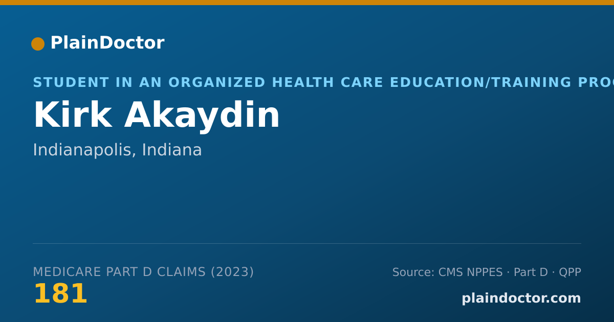 Shareable card for Kirk Akaydin - Student in an Organized Health Care Education/Training Program, Indianapolis, IN