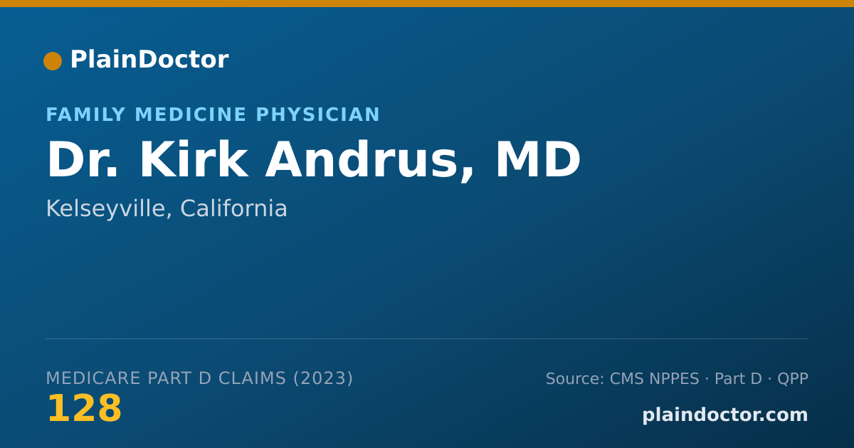 Shareable card for Kirk Andrus, MD - Family Medicine Physician, Kelseyville, CA