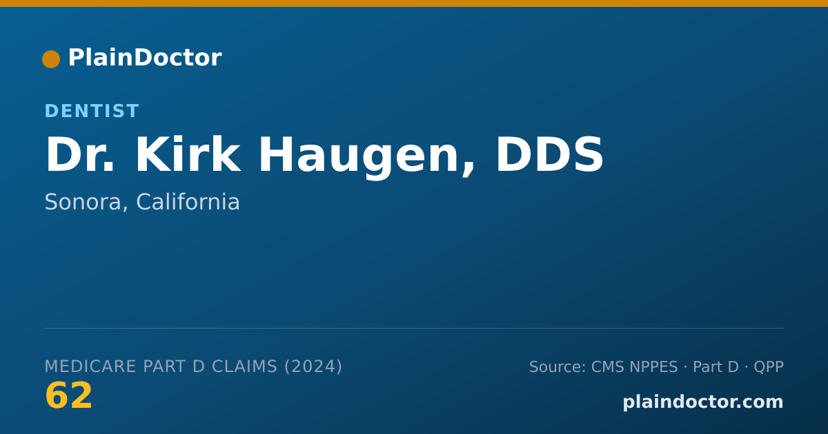 Shareable card for Kirk Haugen, DDS - Dentist, Sonora, CA