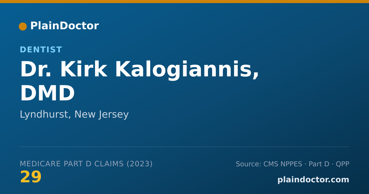 Shareable card for Kirk Kalogiannis, DMD - Dentist, Lyndhurst, NJ
