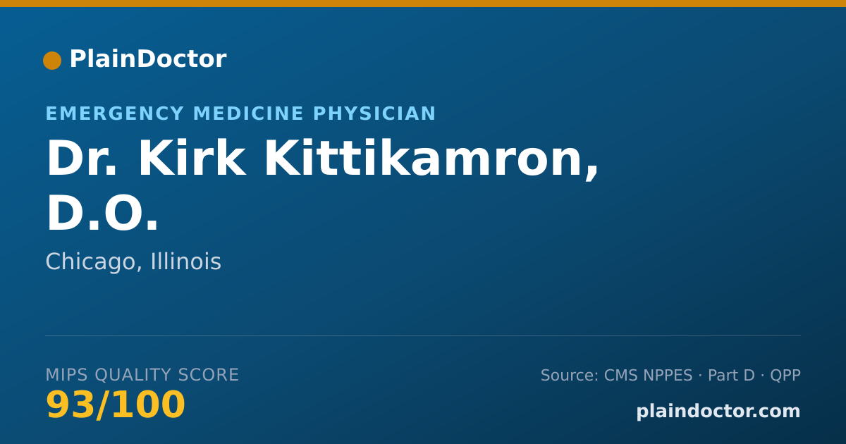 Shareable card for Kirk Kittikamron, D.O. - Emergency Medicine Physician, Chicago, IL
