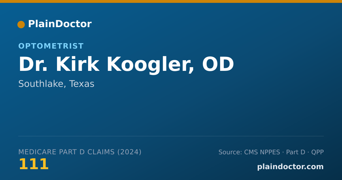 Shareable card for Kirk Koogler, OD - Optometrist, Southlake, TX
