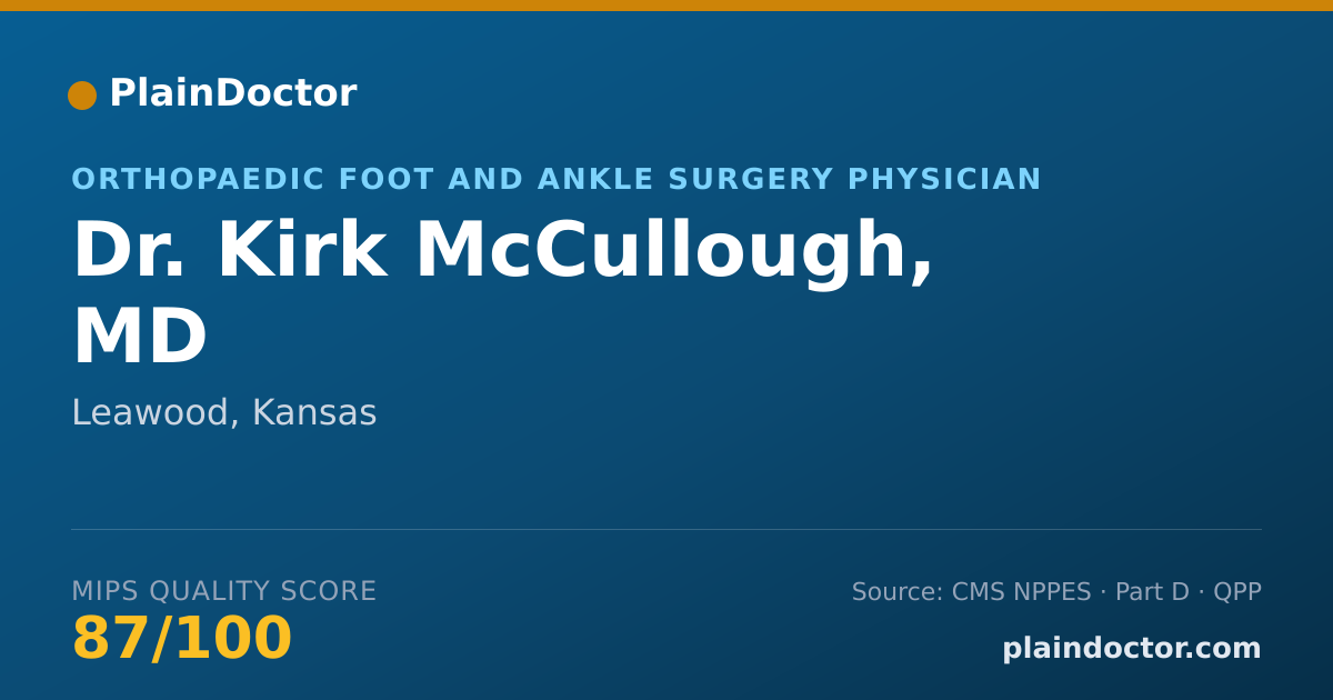 Shareable card for Kirk McCullough, MD - Orthopaedic Foot and Ankle Surgery Physician, Leawood, KS