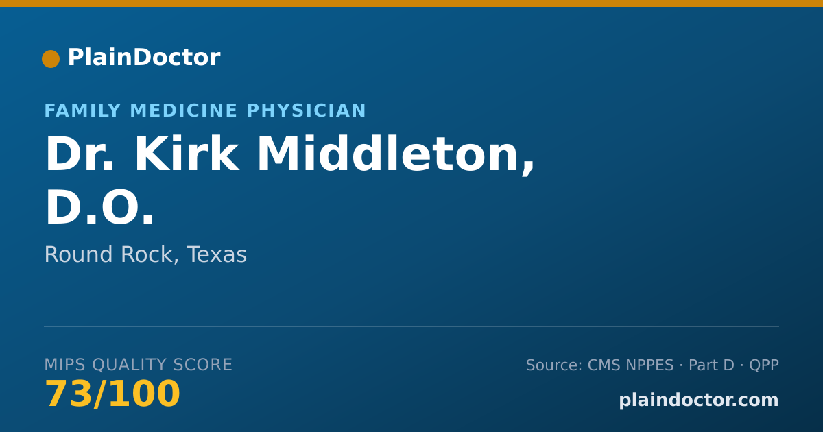 Shareable card for Kirk Middleton, D.O. - Family Medicine Physician, Round Rock, TX