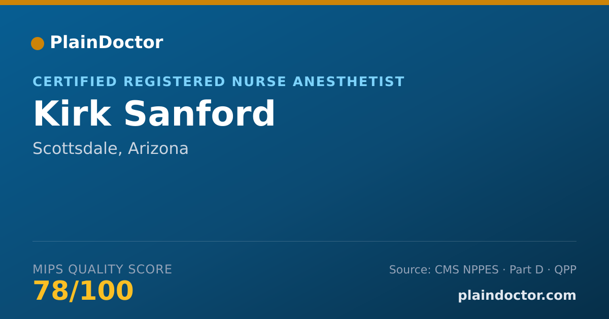 Shareable card for Kirk Sanford - Certified Registered Nurse Anesthetist, Scottsdale, AZ