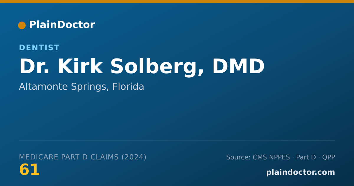 Shareable card for Kirk Solberg, DMD - Dentist, Altamonte Springs, FL