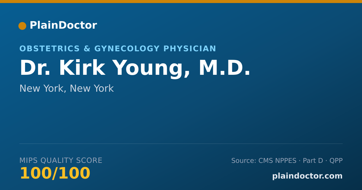 Shareable card for Kirk Young, M.D. - Obstetrics & Gynecology Physician, New York, NY