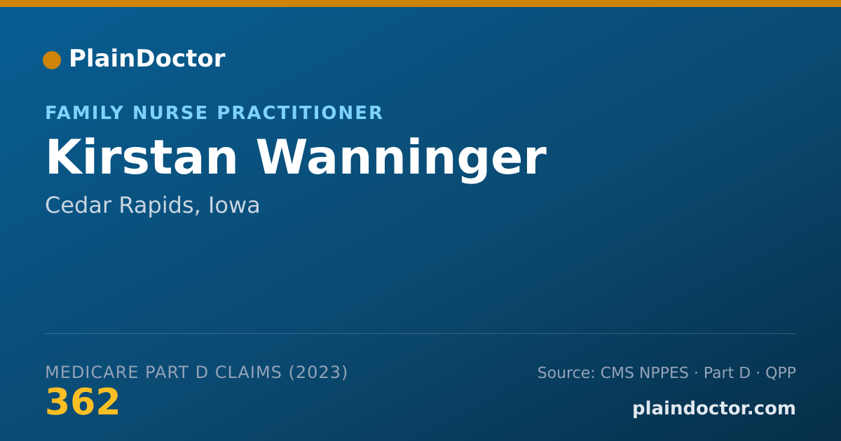 Shareable card for Kirstan Wanninger - Family Nurse Practitioner, Cedar Rapids, IA