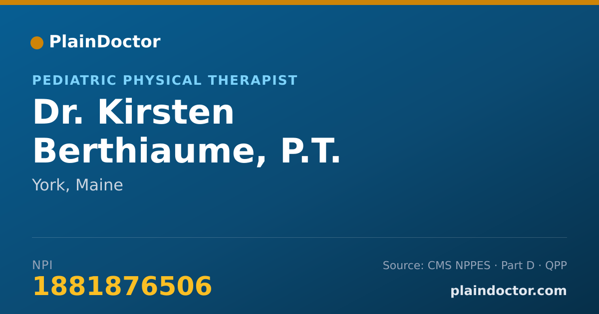 Shareable card for Kirsten Berthiaume, P.T. - Pediatric Physical Therapist, York, ME