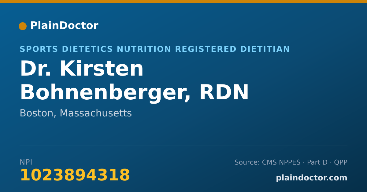 Shareable card for Kirsten Bohnenberger, RDN - Sports Dietetics Nutrition Registered Dietitian, Boston, MA