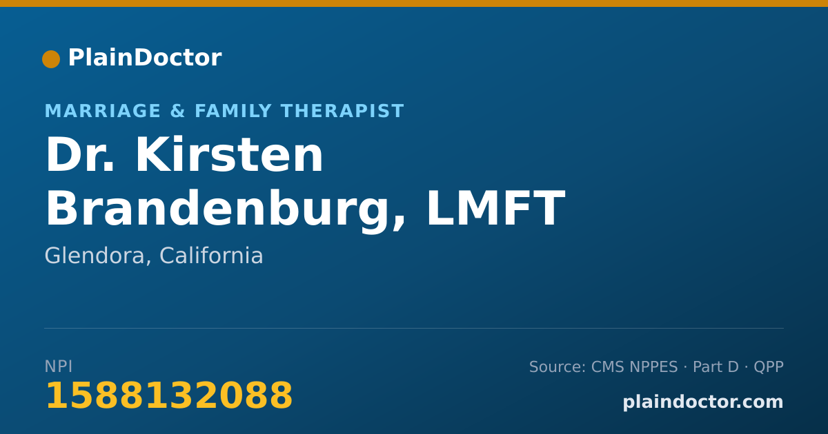 Shareable card for Kirsten Brandenburg, LMFT - Marriage & Family Therapist, Glendora, CA