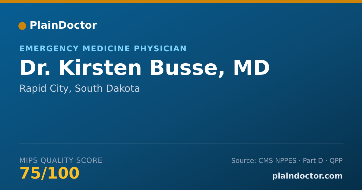 Shareable card for Kirsten Busse, MD - Emergency Medicine Physician, Rapid City, SD