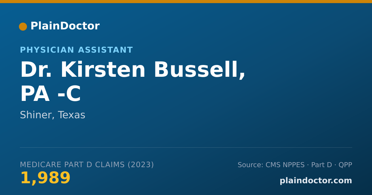 Shareable card for Kirsten Bussell, PA -C - Physician Assistant, Shiner, TX