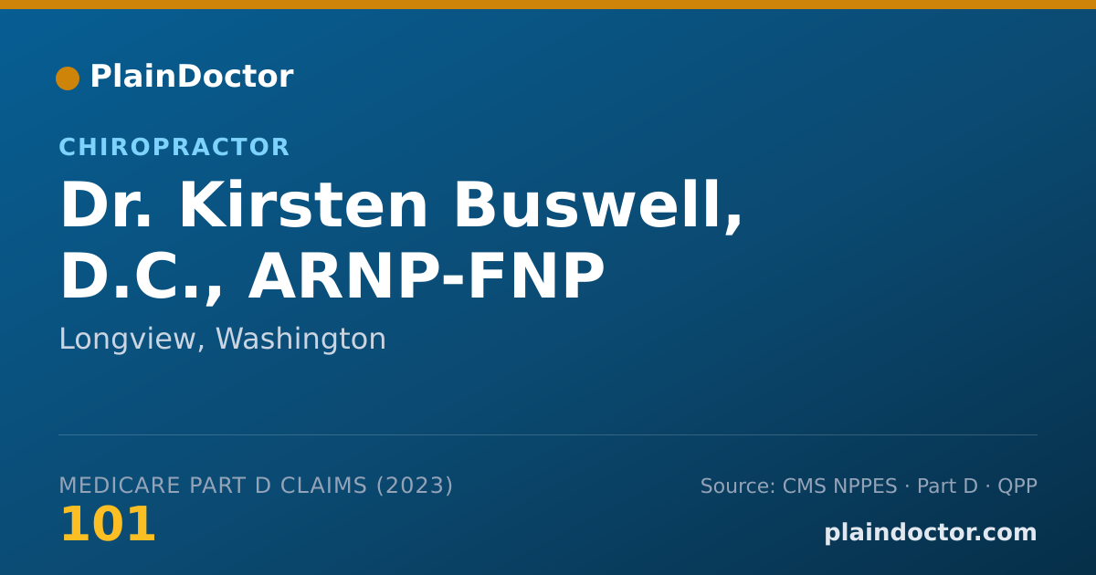 Shareable card for Kirsten Buswell, D.C., ARNP-FNP - Chiropractor, Longview, WA