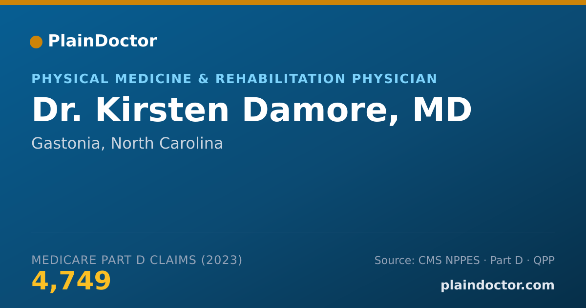 Shareable card for Kirsten Damore, MD - Physical Medicine & Rehabilitation Physician, Gastonia, NC