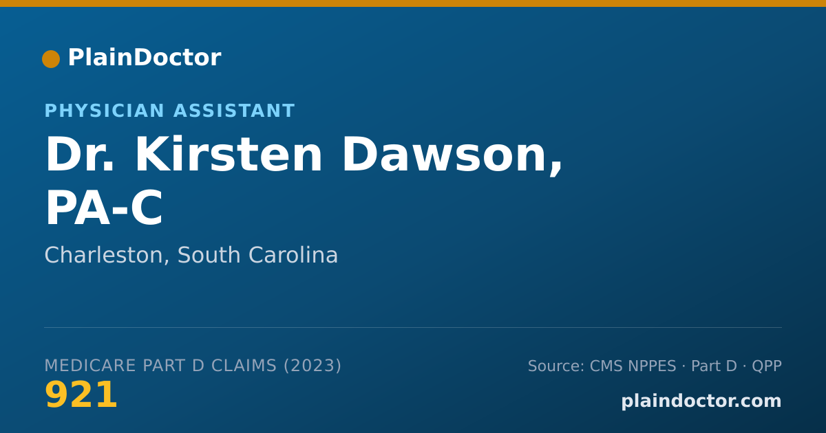 Shareable card for Kirsten Dawson, PA-C - Physician Assistant, Charleston, SC