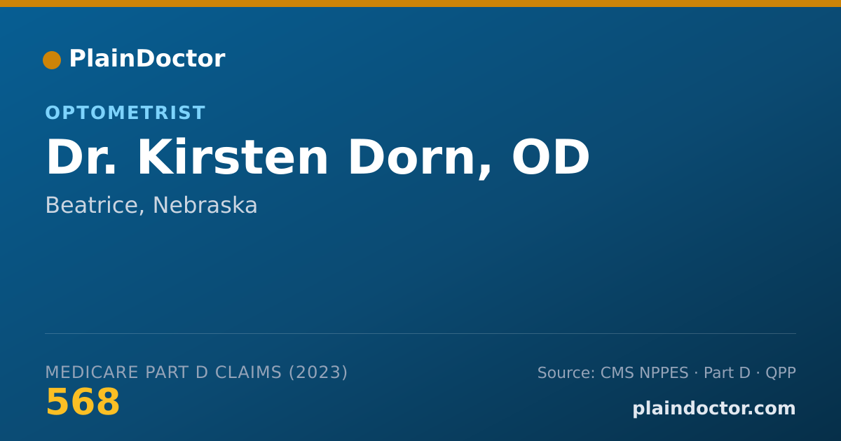 Shareable card for Kirsten Dorn, OD - Optometrist, Beatrice, NE