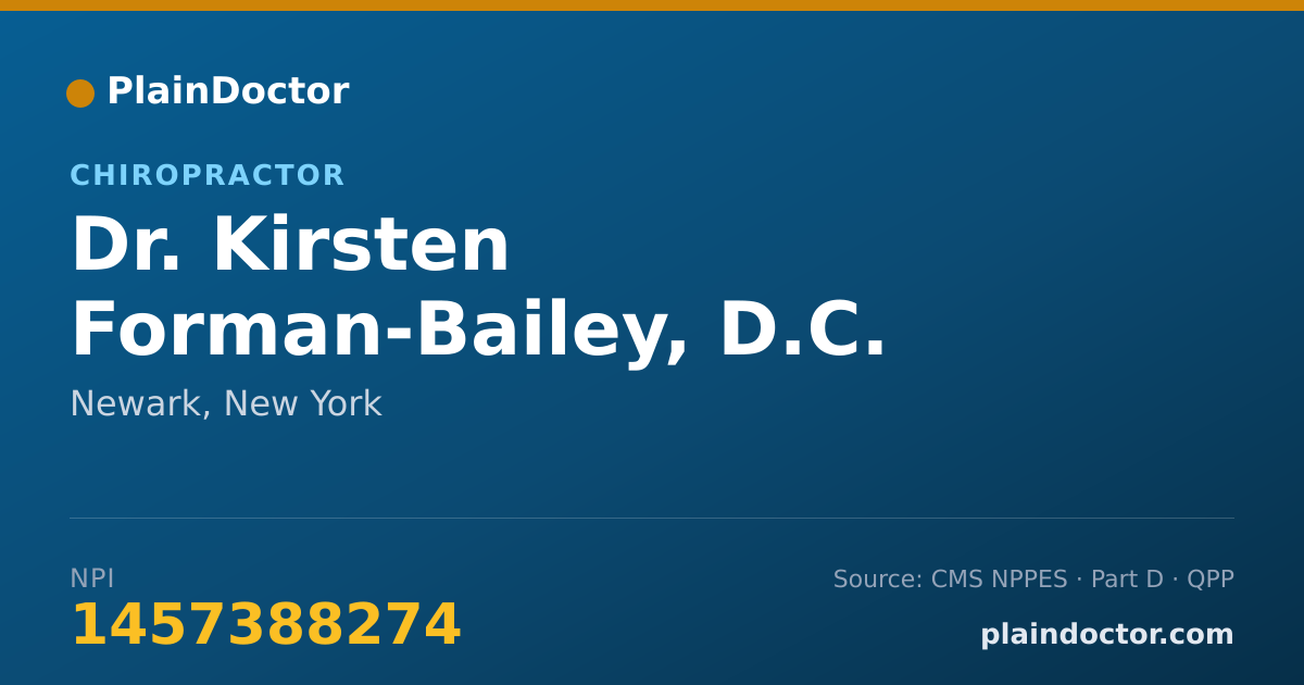 Shareable card for Kirsten Forman-Bailey, D.C. - Chiropractor, Newark, NY