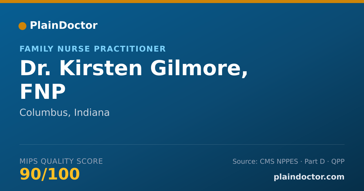 Shareable card for Kirsten Gilmore, FNP - Family Nurse Practitioner, Columbus, IN