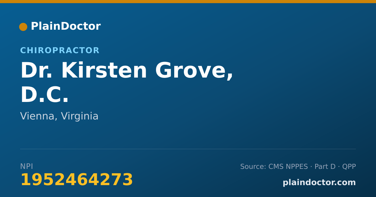 Shareable card for Kirsten Grove, D.C. - Chiropractor, Vienna, VA