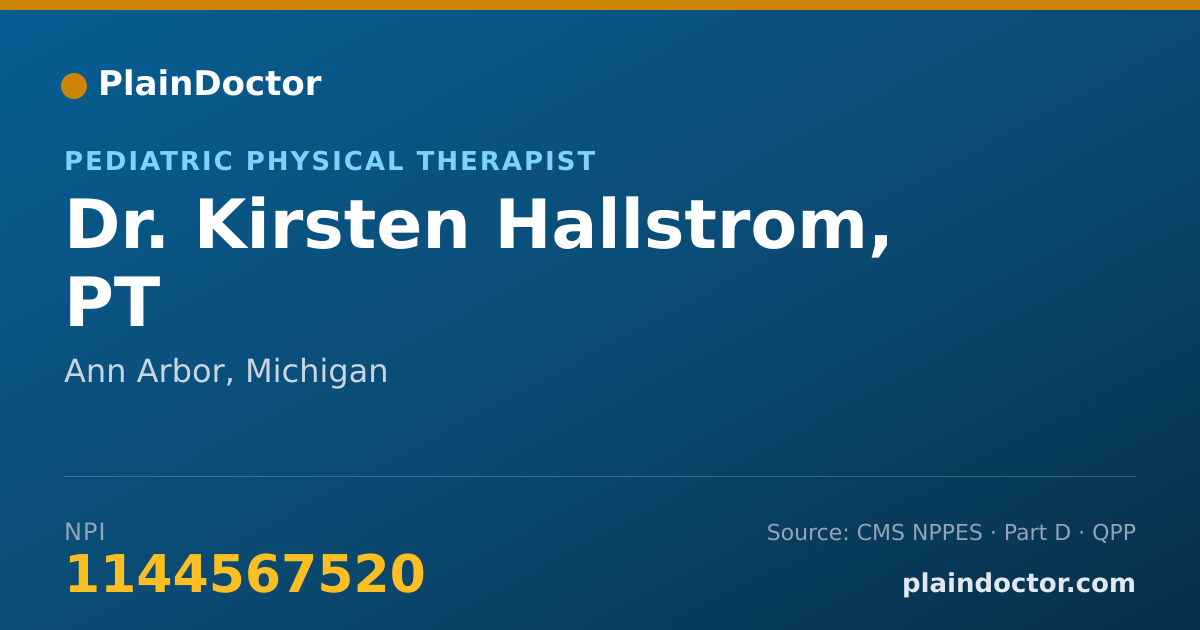 Shareable card for Kirsten Hallstrom, PT - Pediatric Physical Therapist, Ann Arbor, MI