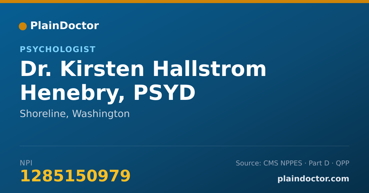 Shareable card for Kirsten Hallstrom Henebry, PSYD - Psychologist, Shoreline, WA