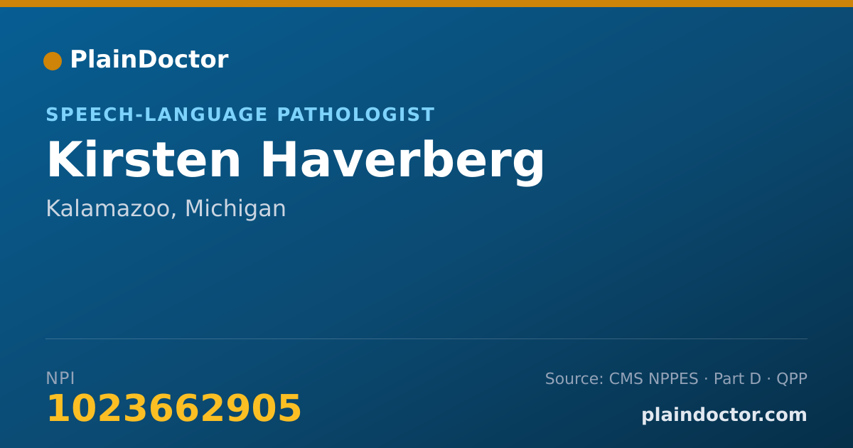 Shareable card for Kirsten Haverberg - Speech-Language Pathologist, Kalamazoo, MI
