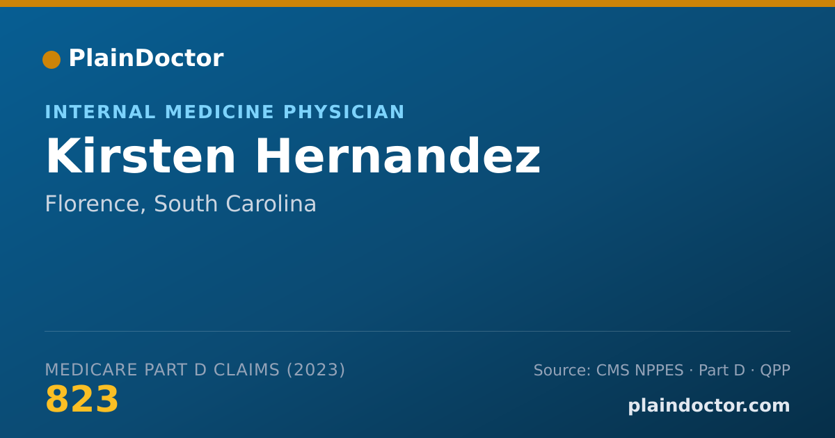 Shareable card for Kirsten Hernandez - Internal Medicine Physician, Florence, SC