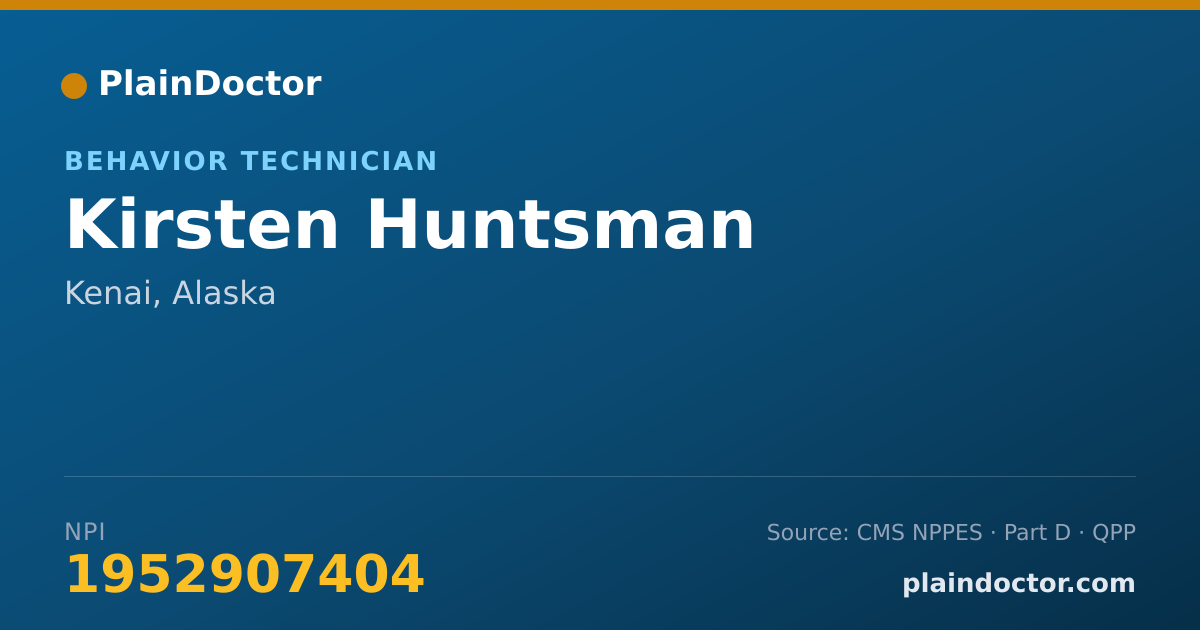 Shareable card for Kirsten Huntsman - Behavior Technician, Kenai, AK