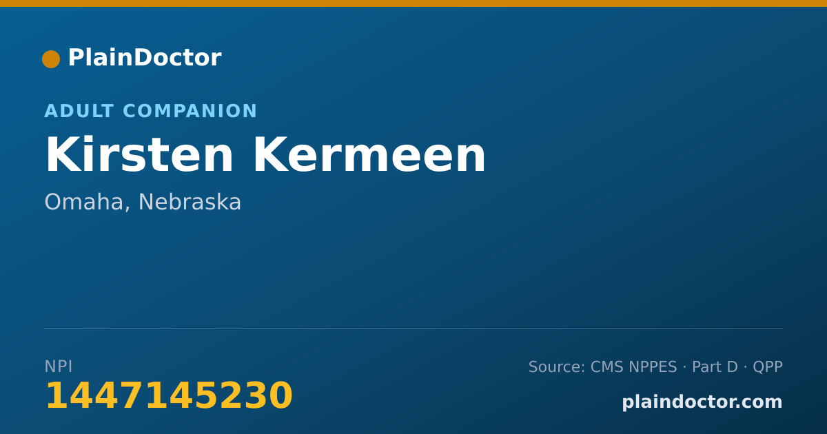 Shareable card for Kirsten Kermeen - Adult Companion, Omaha, NE