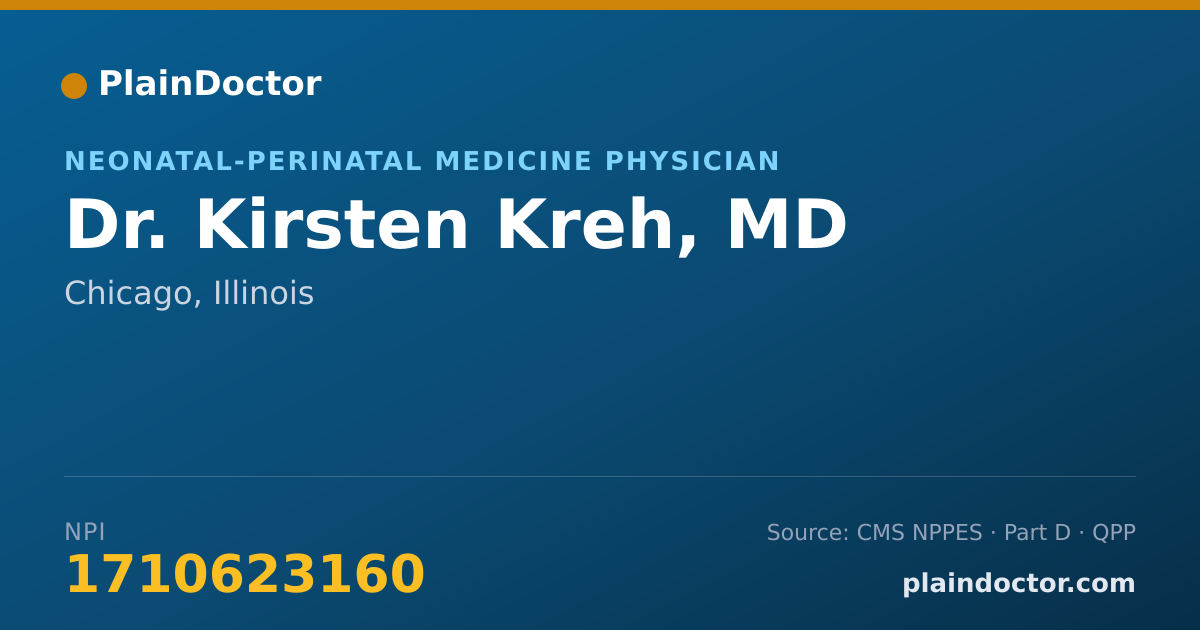Shareable card for Kirsten Kreh, MD - Neonatal-Perinatal Medicine Physician, Chicago, IL