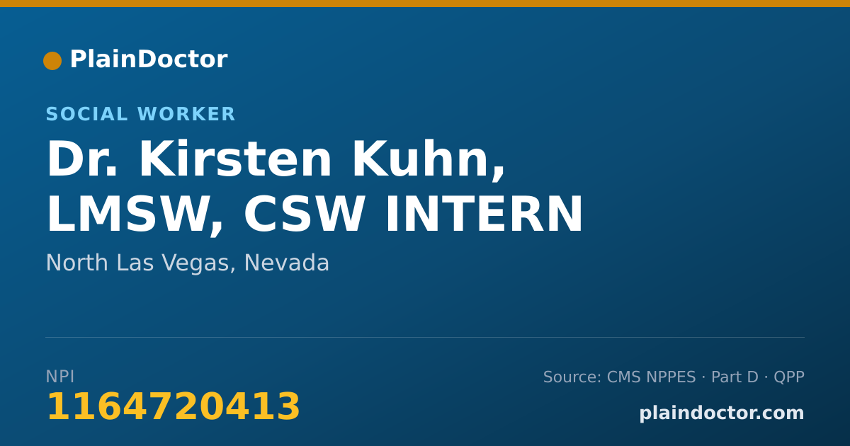 Shareable card for Kirsten Kuhn, LMSW, CSW INTERN - Social Worker, North Las Vegas, NV