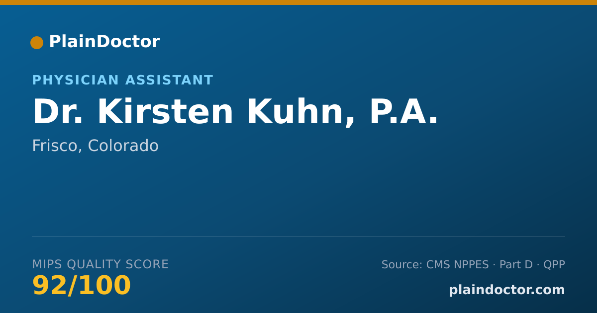 Shareable card for Kirsten Kuhn, P.A. - Physician Assistant, Frisco, CO