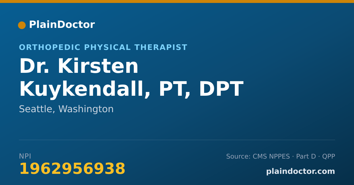 Shareable card for Kirsten Kuykendall, PT, DPT - Orthopedic Physical Therapist, Seattle, WA