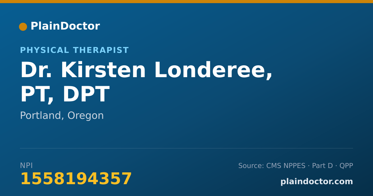 Shareable card for Kirsten Londeree, PT, DPT - Physical Therapist, Portland, OR