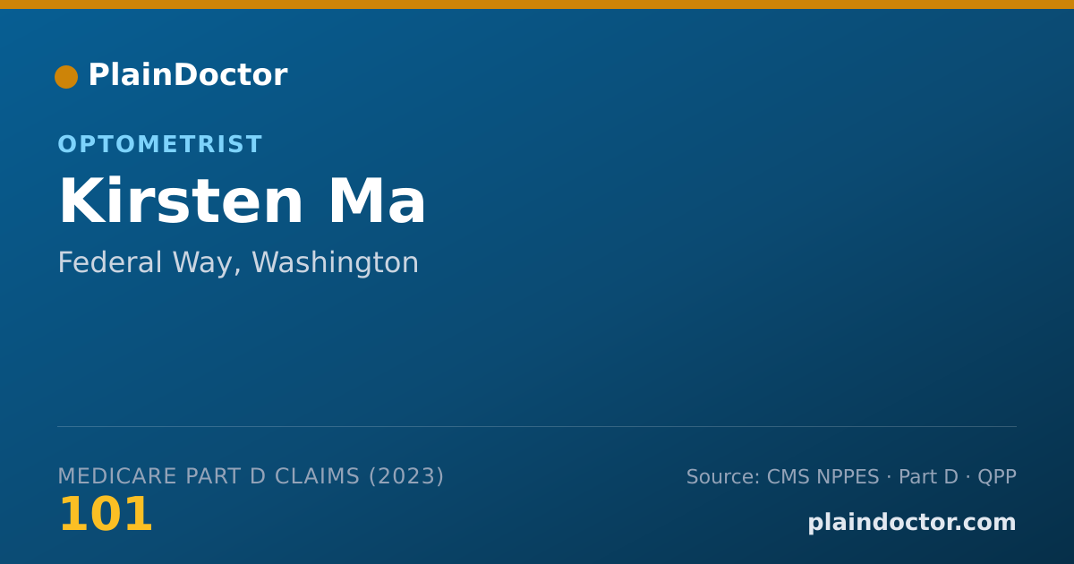 Shareable card for Kirsten Ma - Optometrist, Federal Way, WA