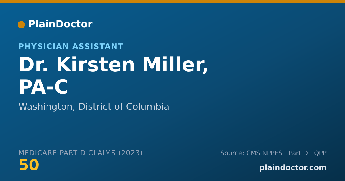 Shareable card for Kirsten Miller, PA-C - Physician Assistant, Washington, DC