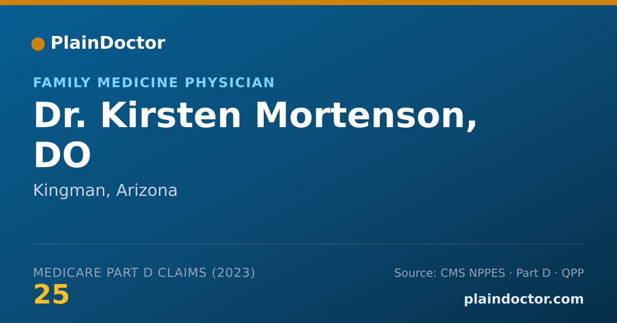 Shareable card for Kirsten Mortenson, DO - Family Medicine Physician, Kingman, AZ