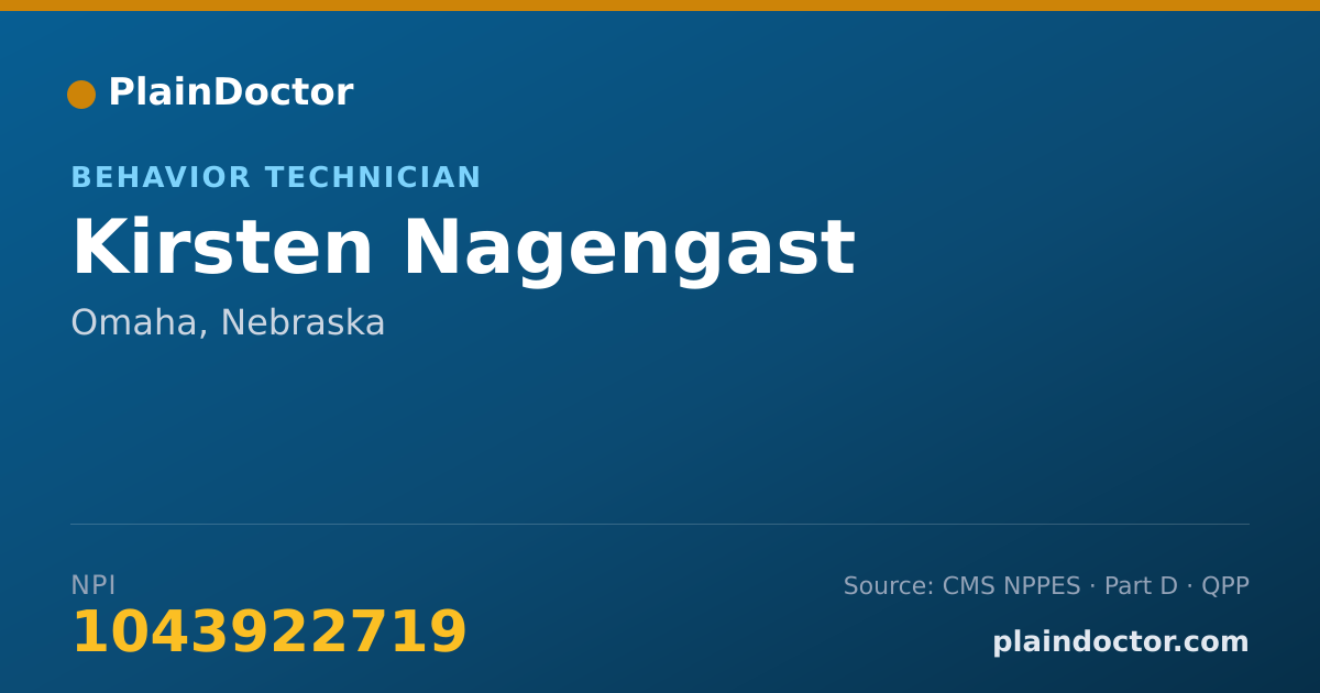 Shareable card for Kirsten Nagengast - Behavior Technician, Omaha, NE