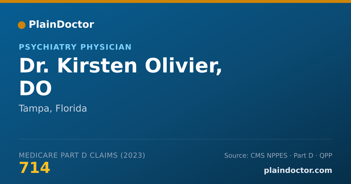 Shareable card for Kirsten Olivier, DO - Psychiatry Physician, Tampa, FL