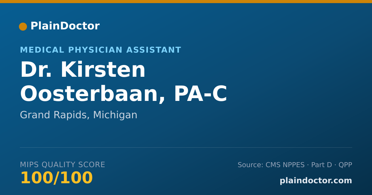 Shareable card for Kirsten Oosterbaan, PA-C - Medical Physician Assistant, Grand Rapids, MI