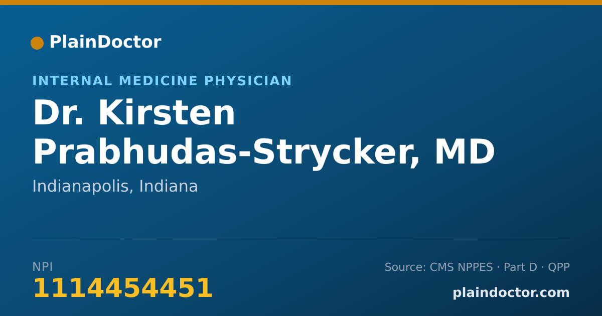 Shareable card for Kirsten Prabhudas-Strycker, MD - Internal Medicine Physician, Indianapolis, IN