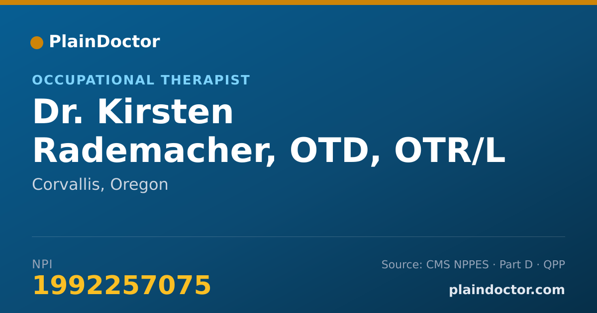 Shareable card for Kirsten Rademacher, OTD, OTR/L - Occupational Therapist, Corvallis, OR